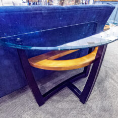 Glass Top Copper Sofa Table