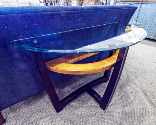 Glass Top Copper Sofa Table