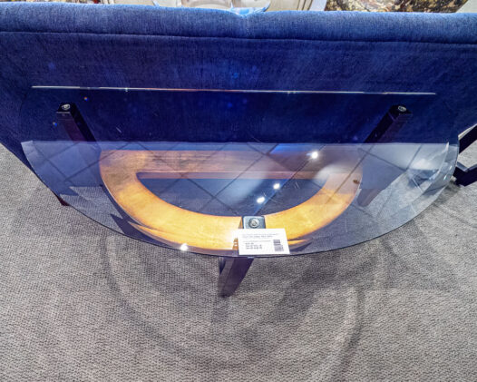 Glass Top Copper Sofa Table - Image 2