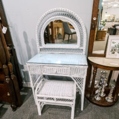 Wicker Vanity with Mirror
