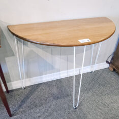 NEW Wood Demi Lune Table