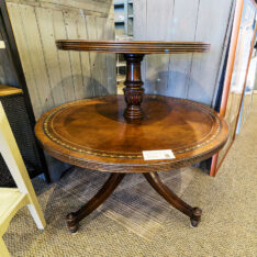 VTG Mahogany Leather Table