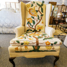 Vintage Crewel Wingback Chair