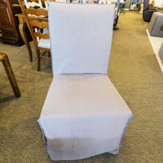 Grey Linen Slipcover Chair