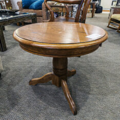 Oak Pedestal End Table