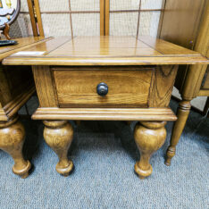 Oak End Table with Drawer