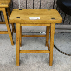 Wood Saddle Counter Stool