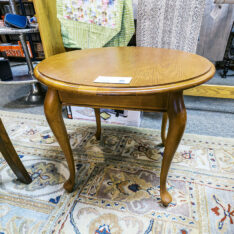 Round Oak End Table