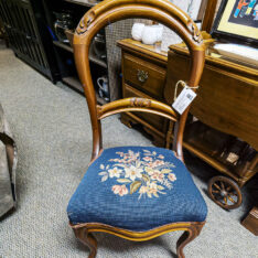 Blue Crosstitch Chair As Is