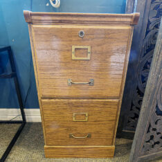 Oak Filing Cabinet w/ Key