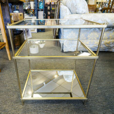 Gold Glass Tiered Accent Table