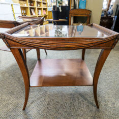 Cherry Glass Top Tray Table
