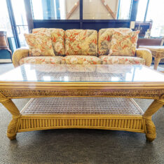 Bamboo Glass Top Coffee Table