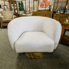 Oatmeal Swivel Barrel Chair
