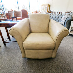 Leather Barrel Swivel Chair