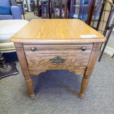 Oak End Table with Drawer