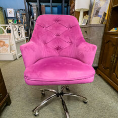 Pottery Barn Pink Swivel Chair