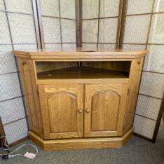 Oak Corner Media Console