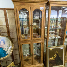 Oak Two Door Curio Cabinet