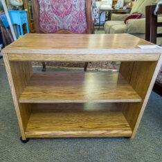 Oak Finish Rolling Cart