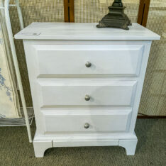 White Two Drawer Nightstand