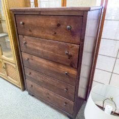 Dark Wood Five Drawer Chest