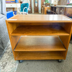 Teak Cart w/Sliding Shelf
