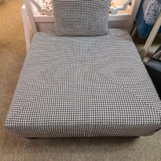Houndstooth Upholsterd Ottoman