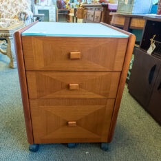Rolling Glass Top Chest