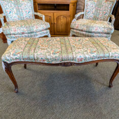 1940's French Fabric Bench