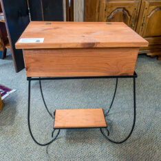 Wood Chest w/Cast Iron Stand