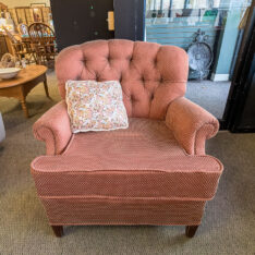 Rust Accent Chair with Pillow