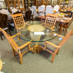 Glass Top Pedestal Table