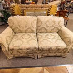 Gold Floral Loveseat