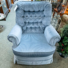 Blue Corduroy Swivel Rocker
